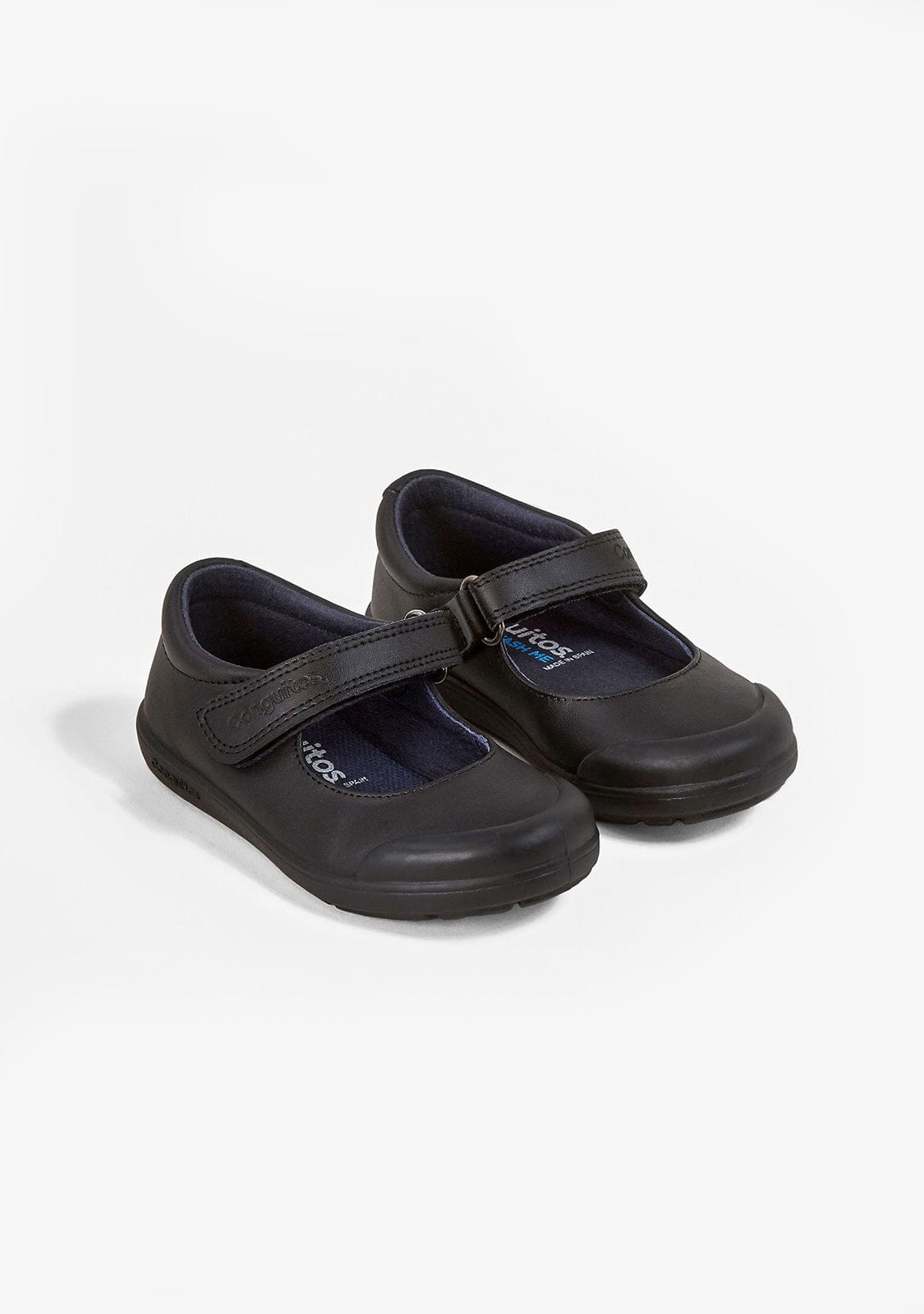 CONGUITOS Shoes Girl's Black Washable Leather School Shoes