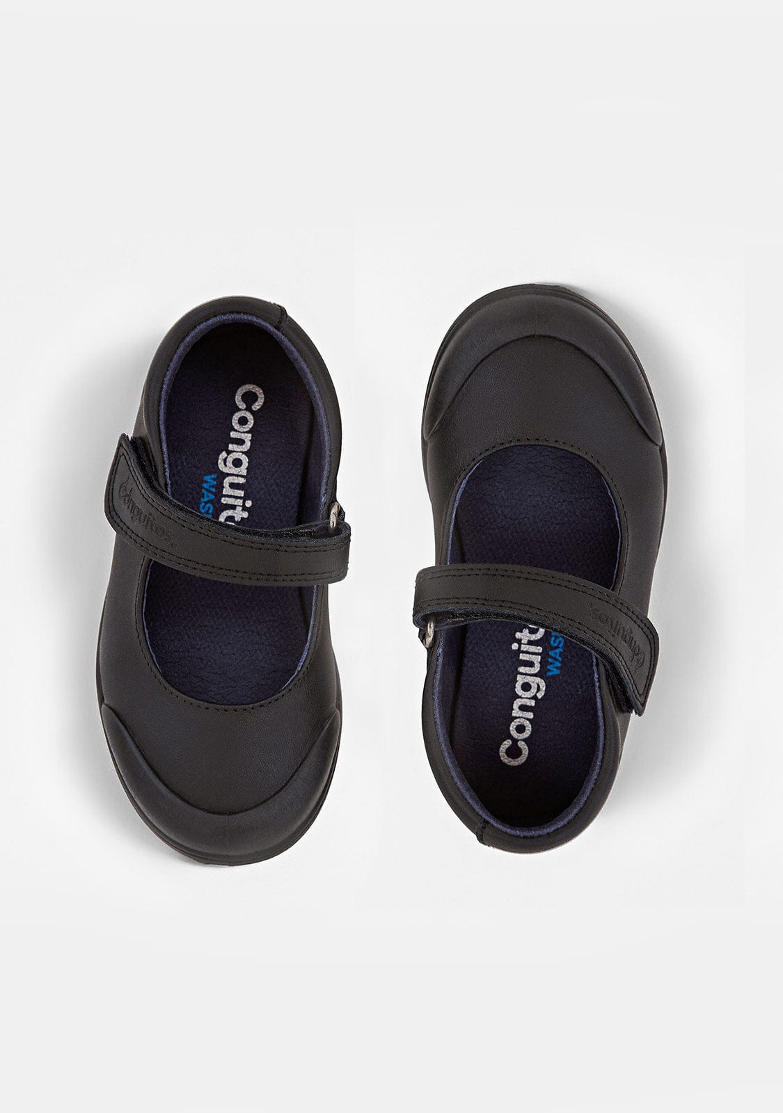 CONGUITOS Shoes Girl's Black Washable Leather School Shoes