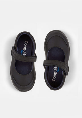 CONGUITOS Shoes Girl's Black Washable Leather School Shoes