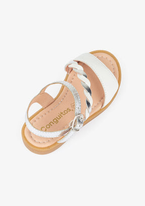CONGUITOS Shoes Girl's Braid Leather Sandals