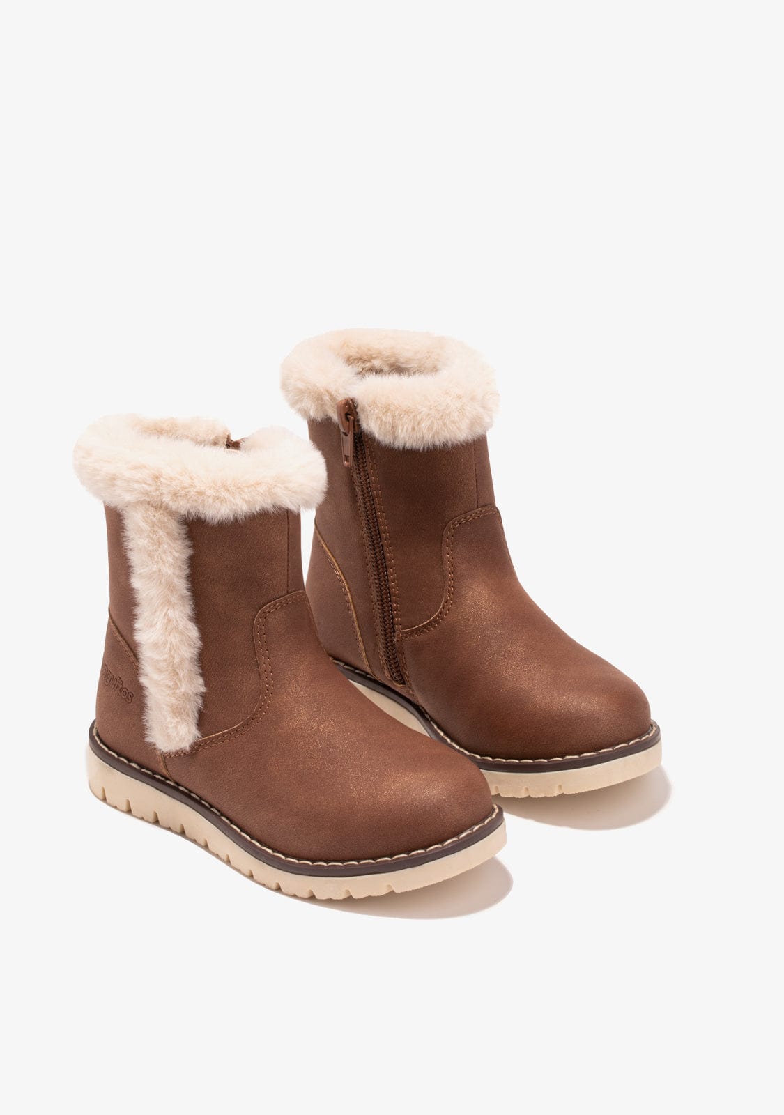 CONGUITOS Shoes Girl's Brown Fur Boots Napa