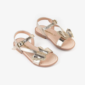 CONGUITOS Shoes Girl's "Butterfly" Platinum Leather Sandals
