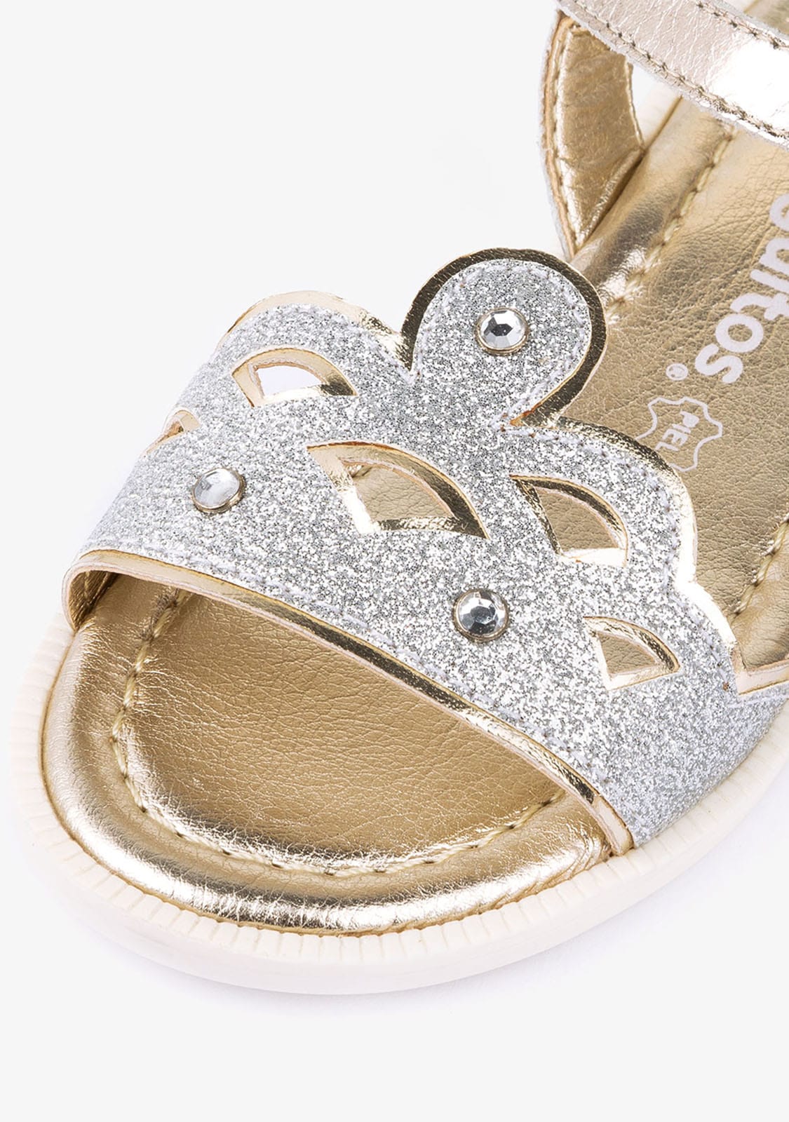 CONGUITOS Shoes Girl's Crown Silver Leather Sandals