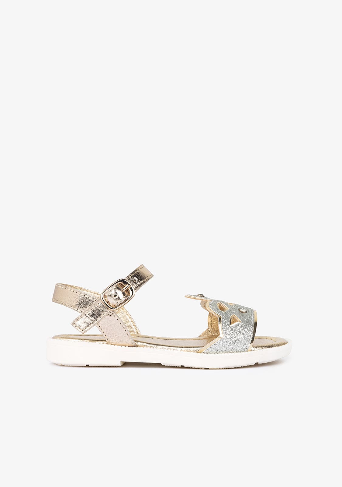 CONGUITOS Shoes Girl's Crown Silver Leather Sandals