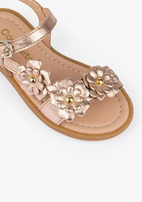 CONGUITOS Shoes Girl's Daisy Magnesium Leather Sandals