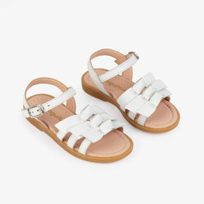 CONGUITOS Shoes Girl's Dino White Leather Sandals