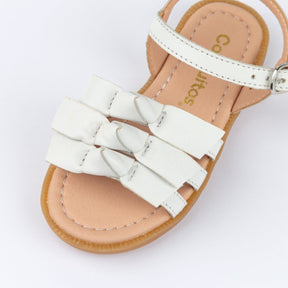 CONGUITOS Shoes Girl's Dino White Leather Sandals