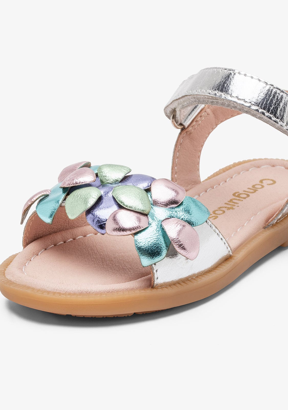 CONGUITOS Shoes Girl's Flowers Multi Leather Sandals