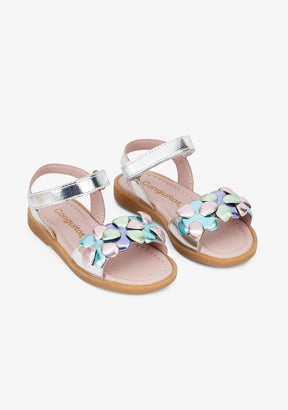 CONGUITOS Shoes Girl's Flowers Multi Leather Sandals