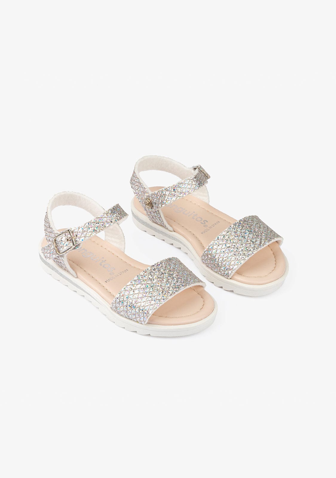 CONGUITOS Shoes Girl's Glitter Multi-Silver Sandals