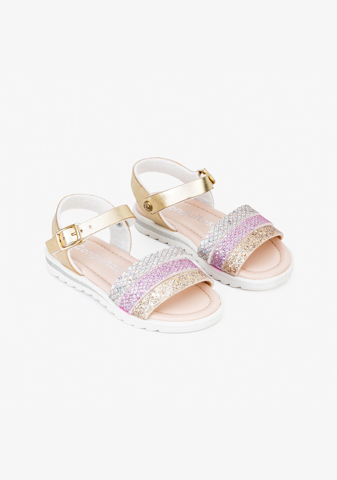 CONGUITOS Shoes Girl's Glitter Multicolor Sandals