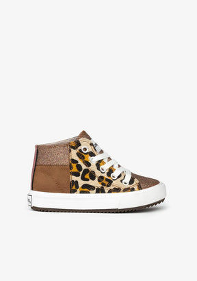 CONGUITOS Shoes Girl´s Gold Cow Hi-Top Sneakers
