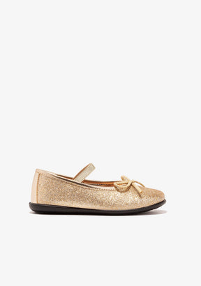 CONGUITOS Shoes Girl's Gold Glitter Ballerinas