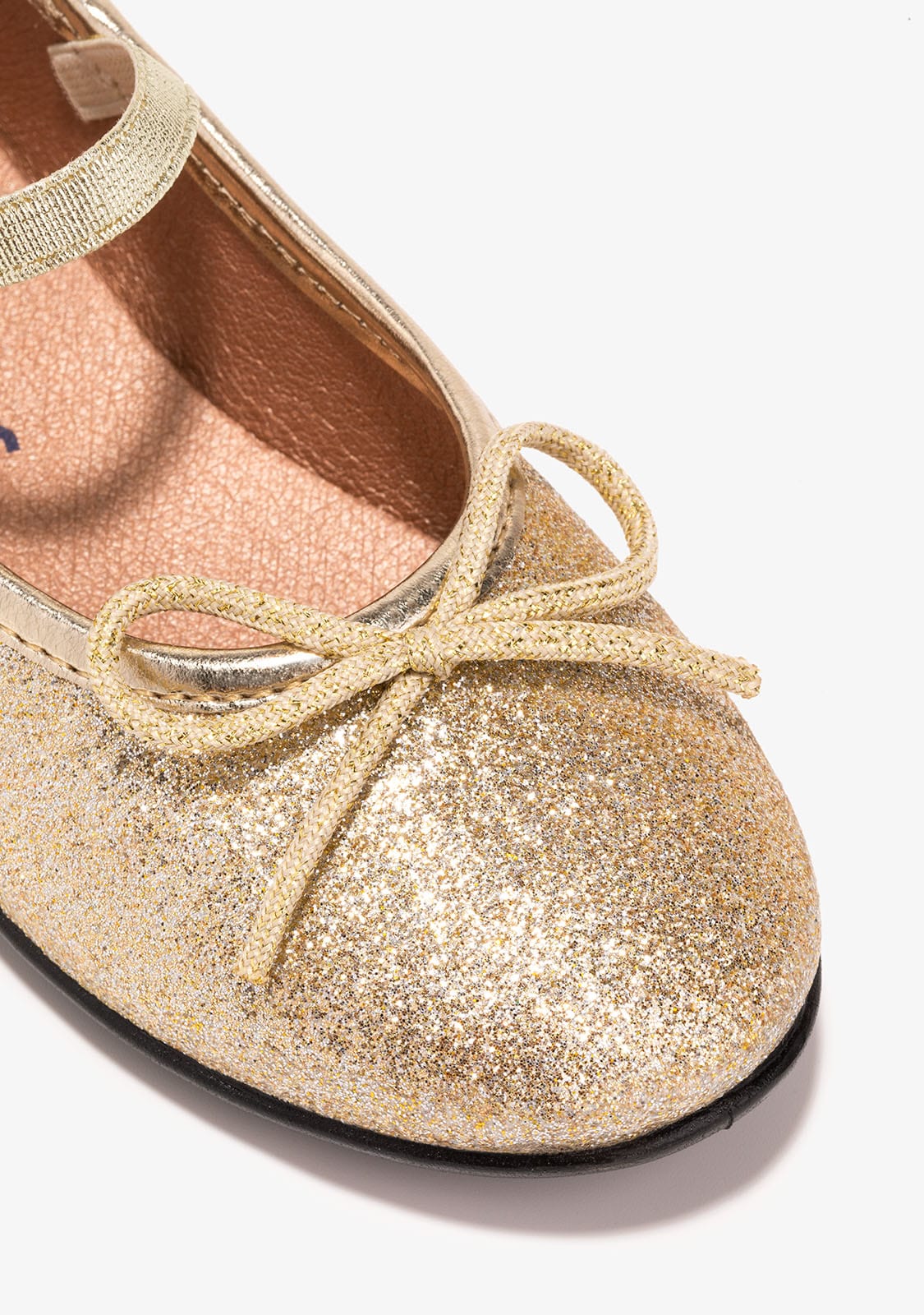 CONGUITOS Shoes Girl's Gold Glitter Ballerinas
