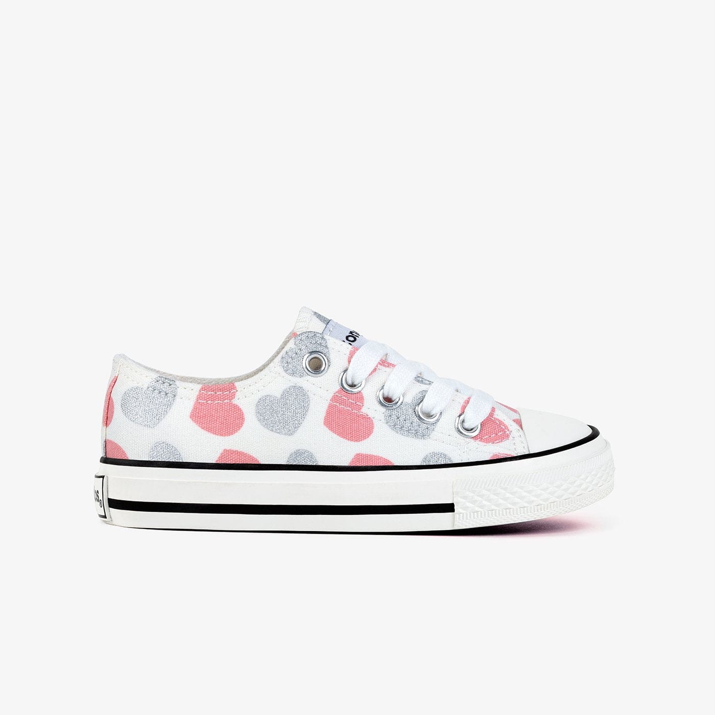 CONGUITOS Shoes Girl's Hearts White Canvas Sneakers