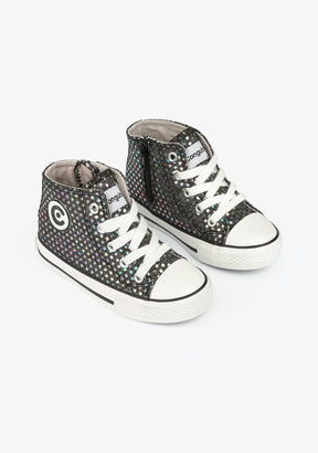 CONGUITOS Shoes Girl's Lead Glitter Hi-Top Sneakers
