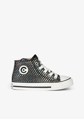 CONGUITOS Shoes Girl's Lead Glitter Hi-Top Sneakers