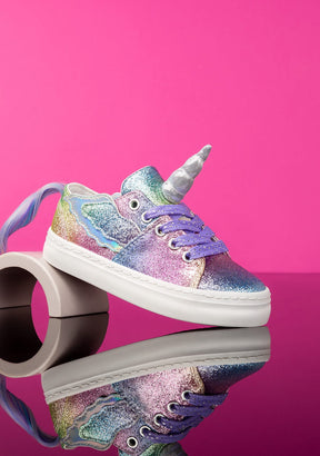 CONGUITOS Shoes Girl's Multicolor Glitter Unicorn Sneakers