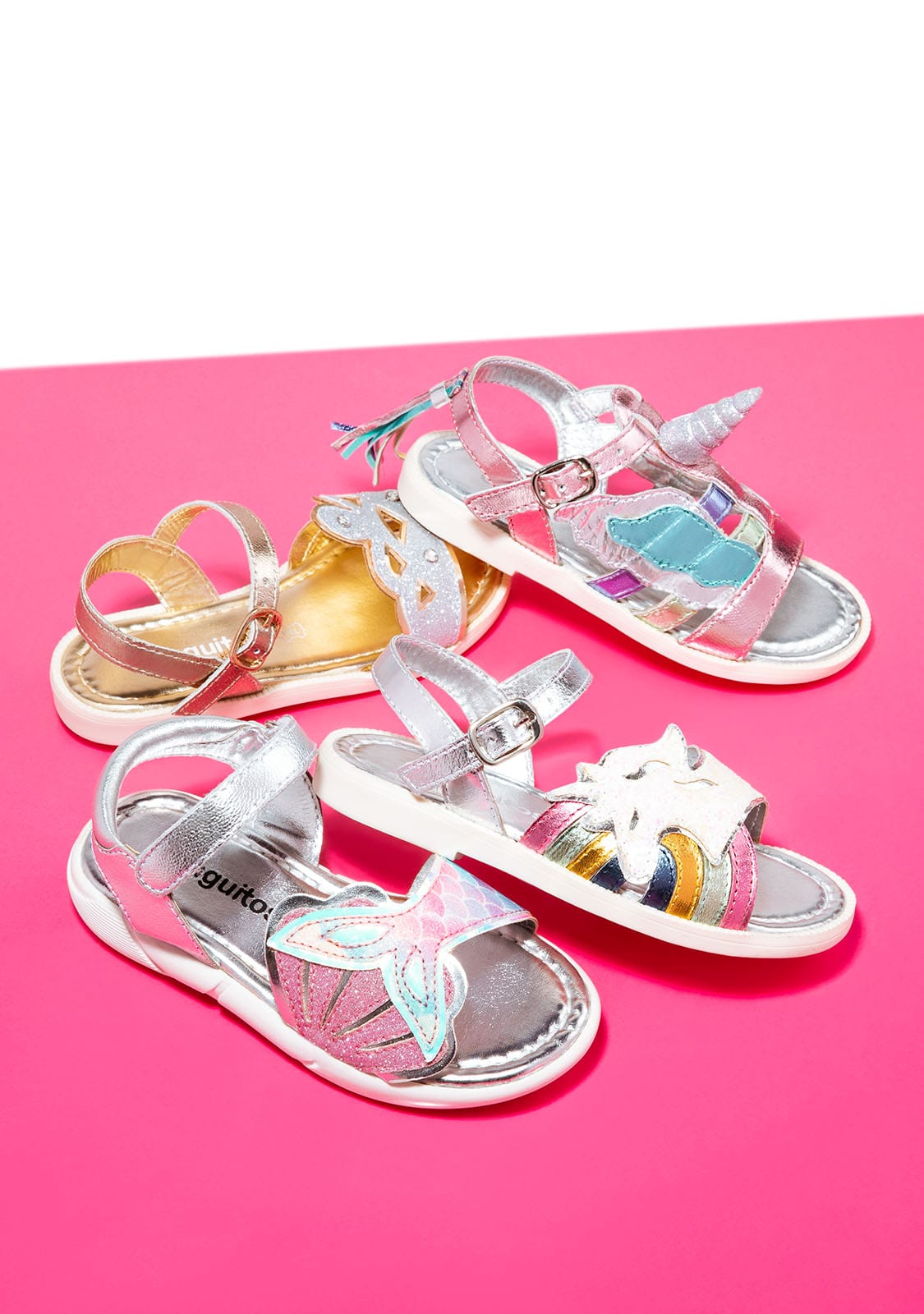 CONGUITOS Shoes Girl's Multicolor Mermaid Leather Sandals
