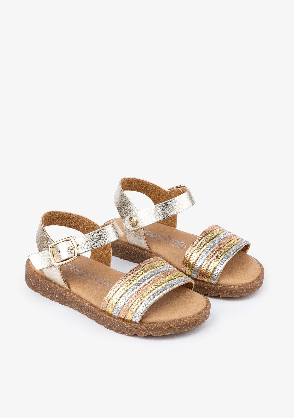 CONGUITOS Shoes Girl's Multicolor Metallized Sandals Leather