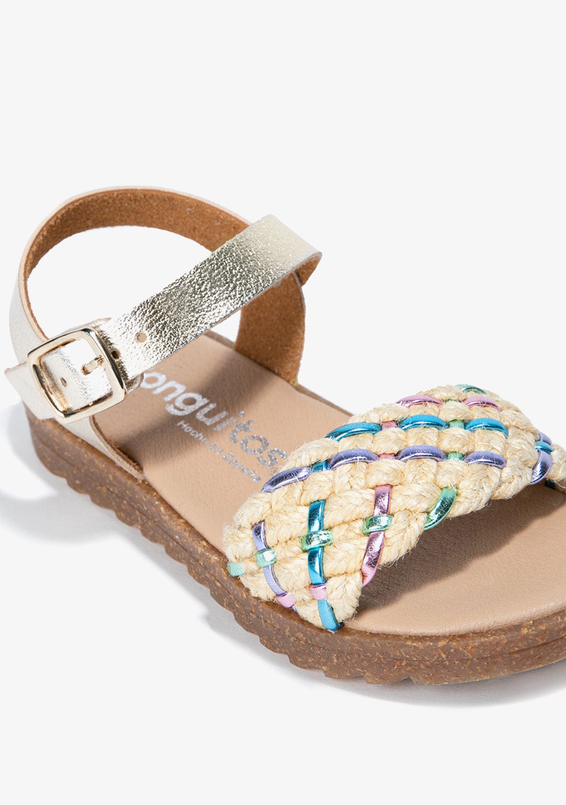 CONGUITOS Shoes Girl's Multicolour Braided Metallized Sandals