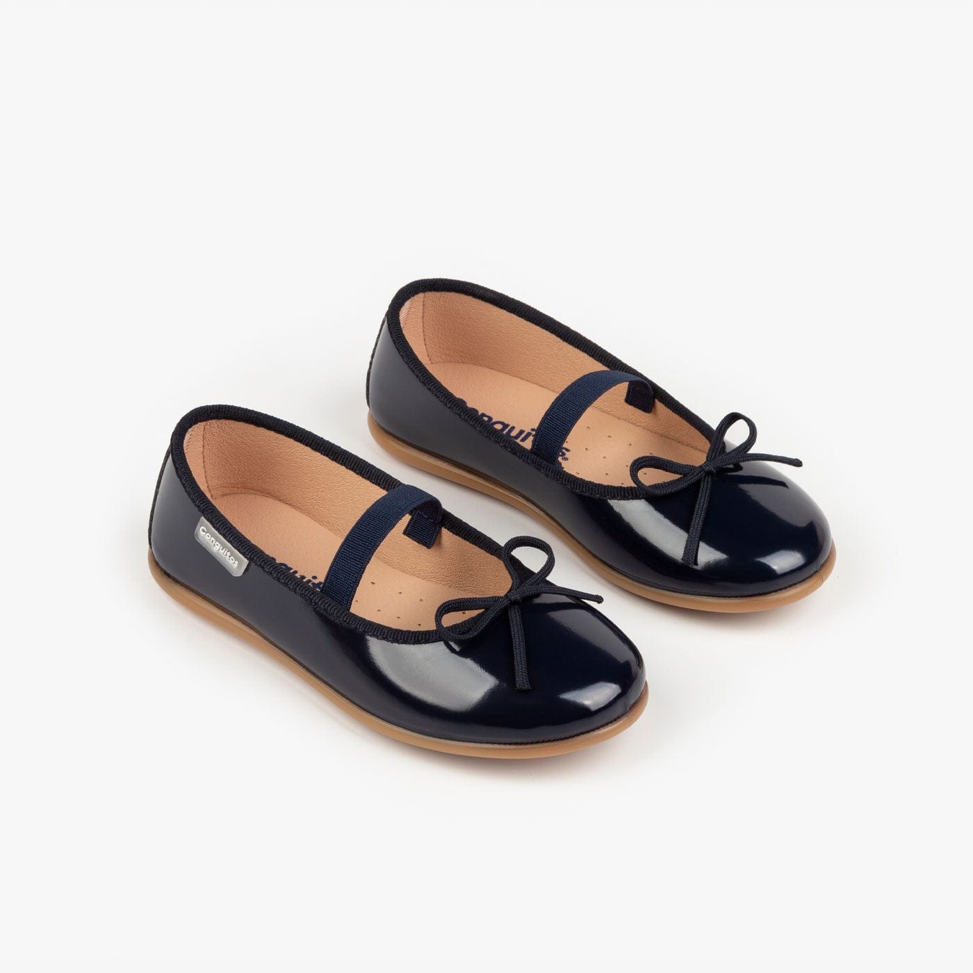 CONGUITOS Shoes Girl's Navy Basic Patent Leather Ballerinas
