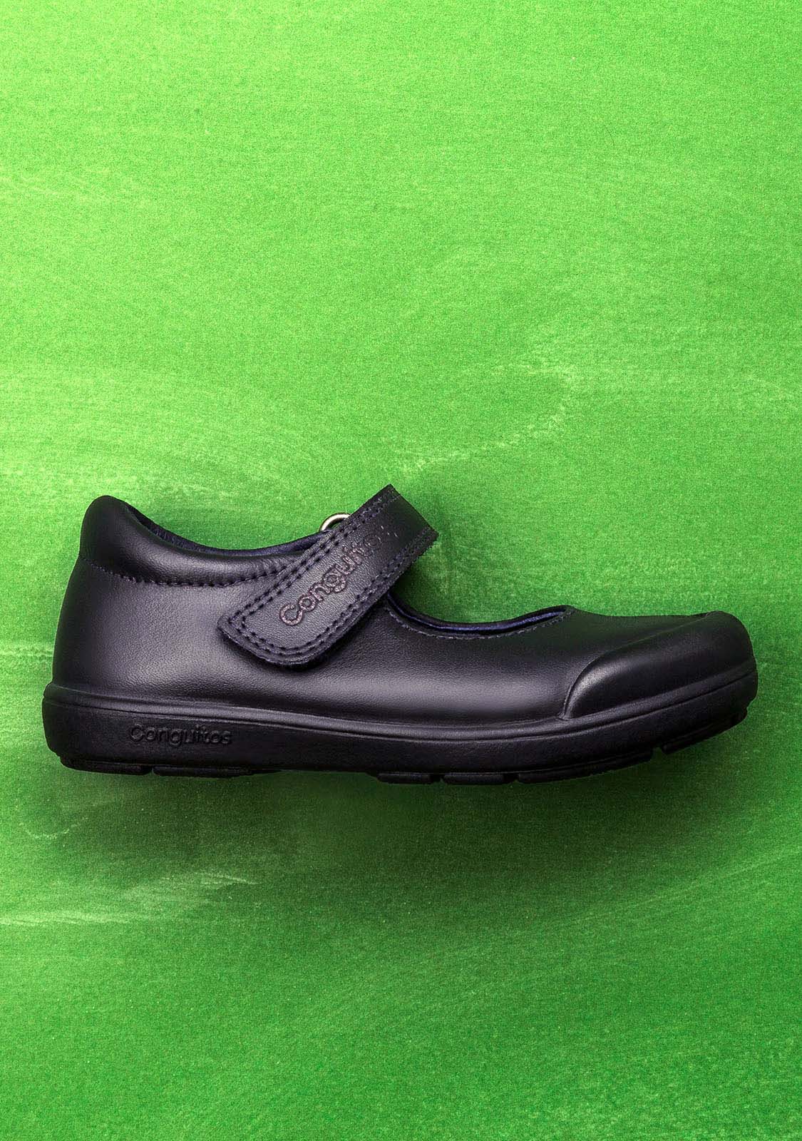 CONGUITOS Shoes Girl's Navy Washable Leather School Shoes