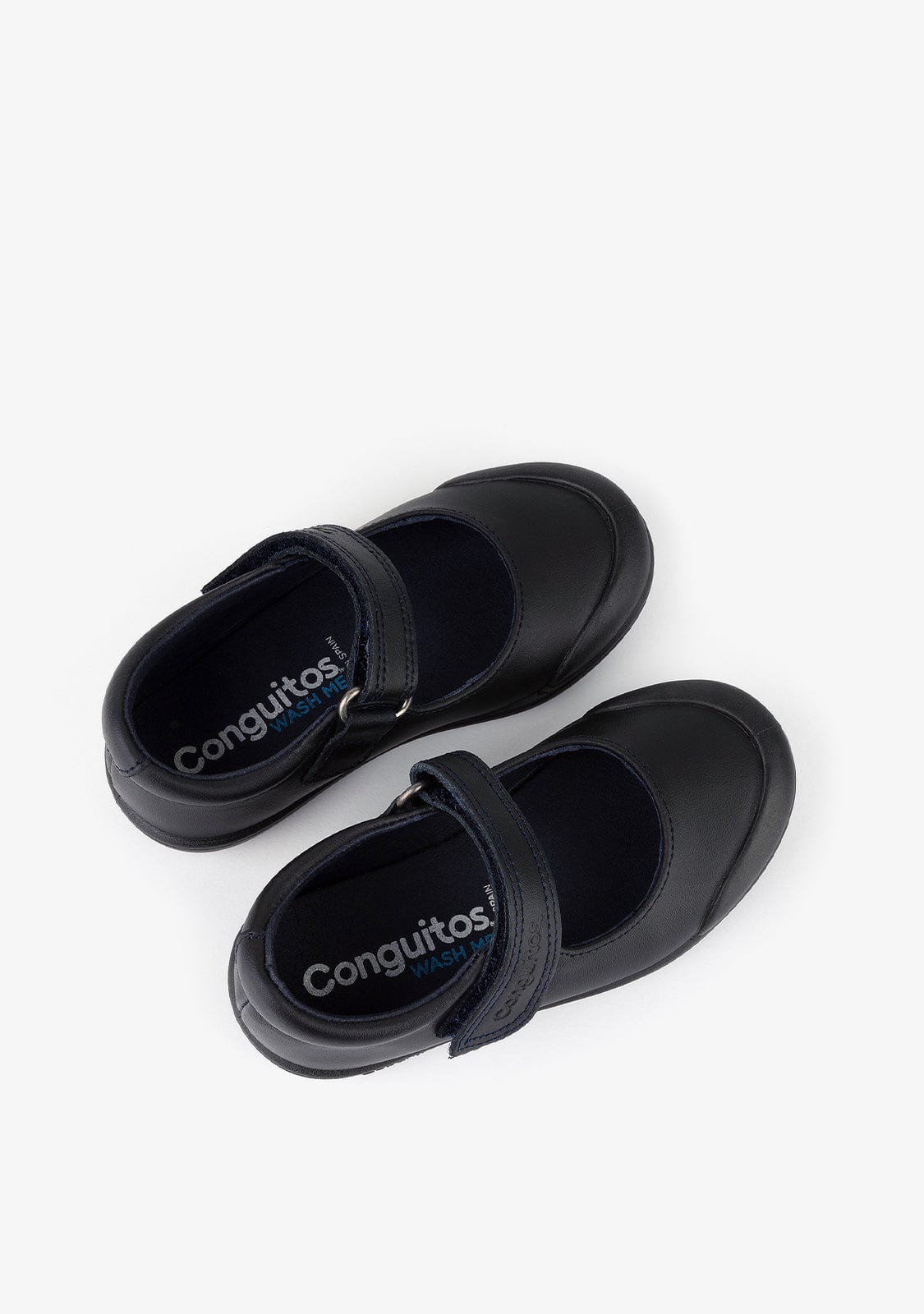 CONGUITOS Shoes Girl's Navy Washable Leather School Shoes