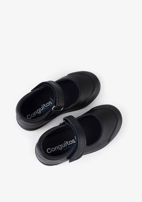 CONGUITOS Shoes Girl's Navy Washable Leather School Shoes