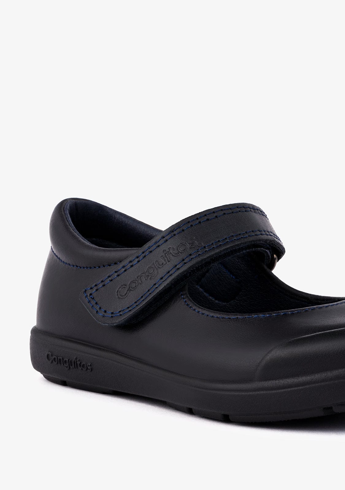 CONGUITOS Shoes Girl's Navy Washable Leather School Shoes