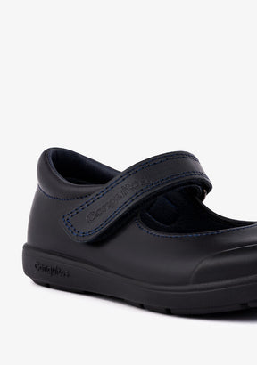 CONGUITOS Shoes Girl's Navy Washable Leather School Shoes