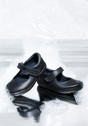 CONGUITOS Shoes Girl's Navy Washable Leather School Shoes