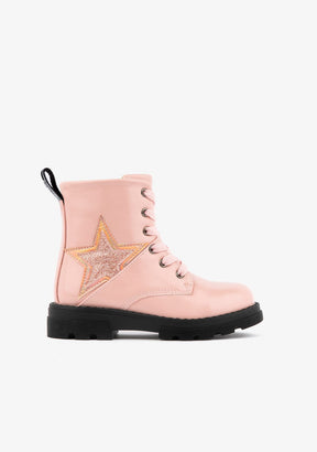 CONGUITOS Shoes Girl's Pink Antik Ankle Boots Glitter Star