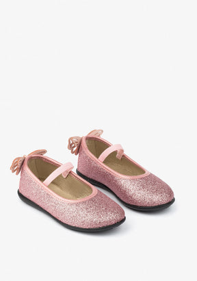 CONGUITOS Shoes Girl's Pink Glitter Ballerinas With Bow