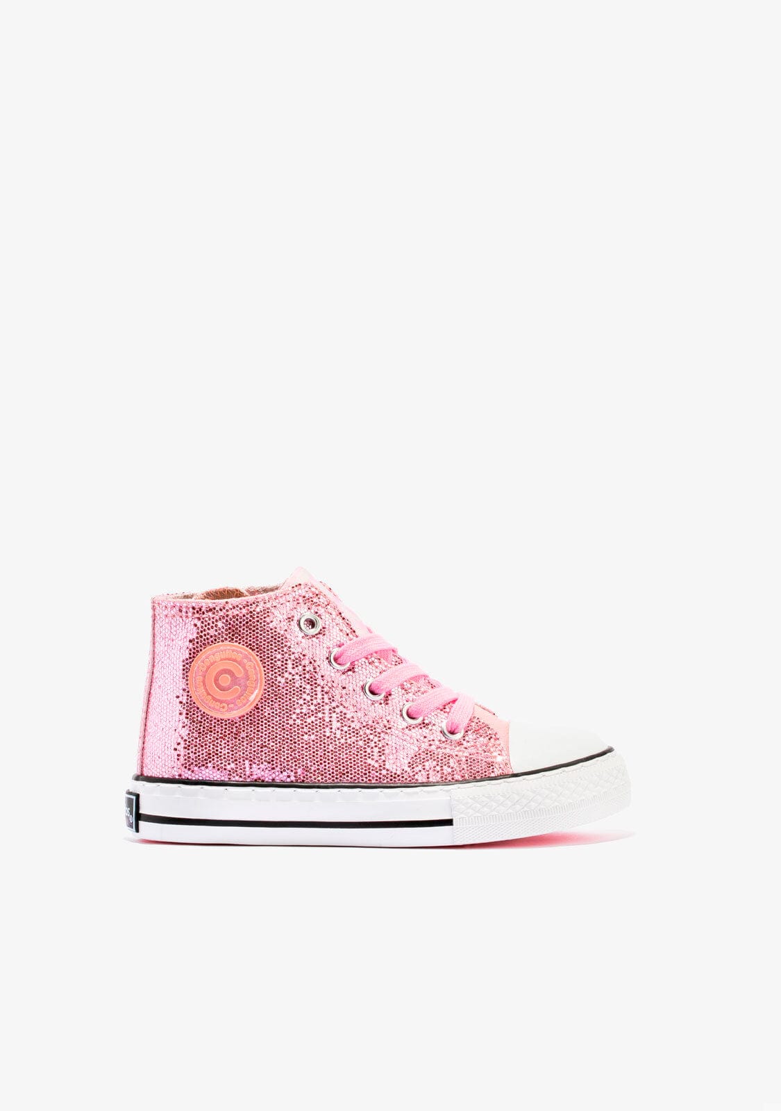 CONGUITOS Shoes Girl's Pink Glitter Hi-Top Sneakers