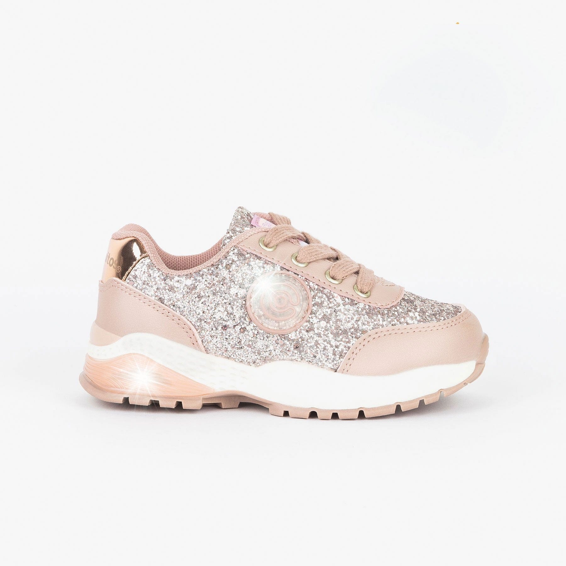 CONGUITOS Shoes Girl's Pink Glitter Sneakers with Lights