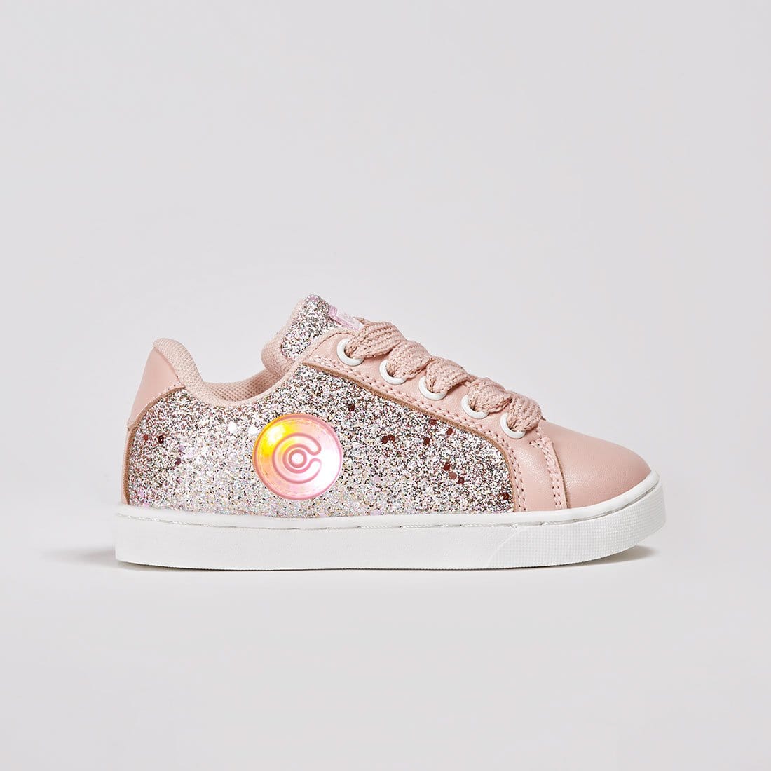 CONGUITOS Shoes Girl's Pink Glitter Sneakers with Lights