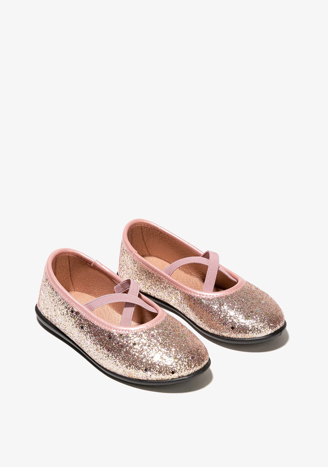 CONGUITOS Shoes Girl's Pink Glitter Straps Ballerinas