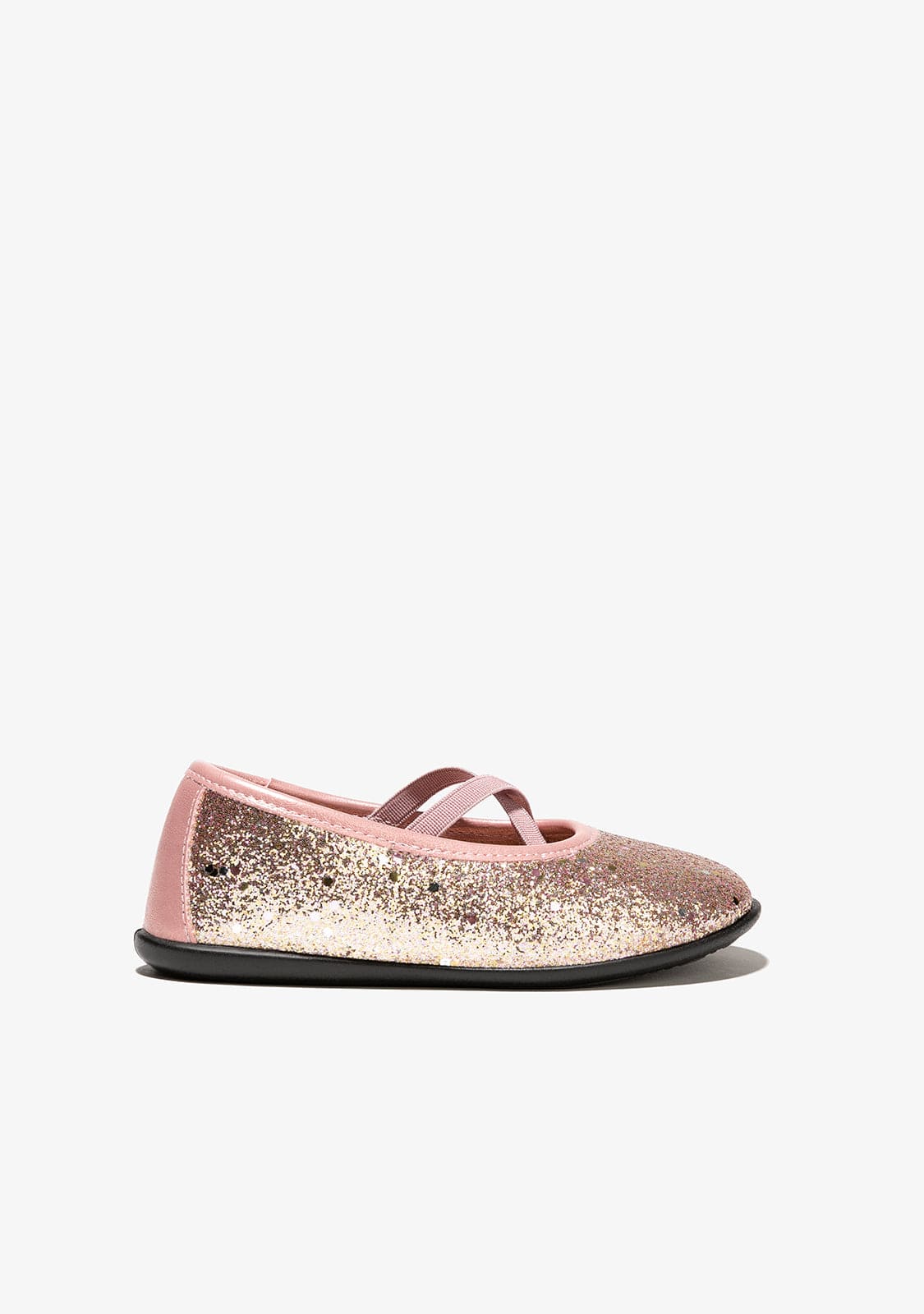 CONGUITOS Shoes Girl's Pink Glitter Straps Ballerinas