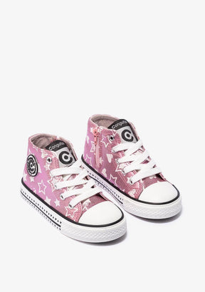 CONGUITOS Shoes Girl's Pink Glows in the Dark Hi-Top Sneakers