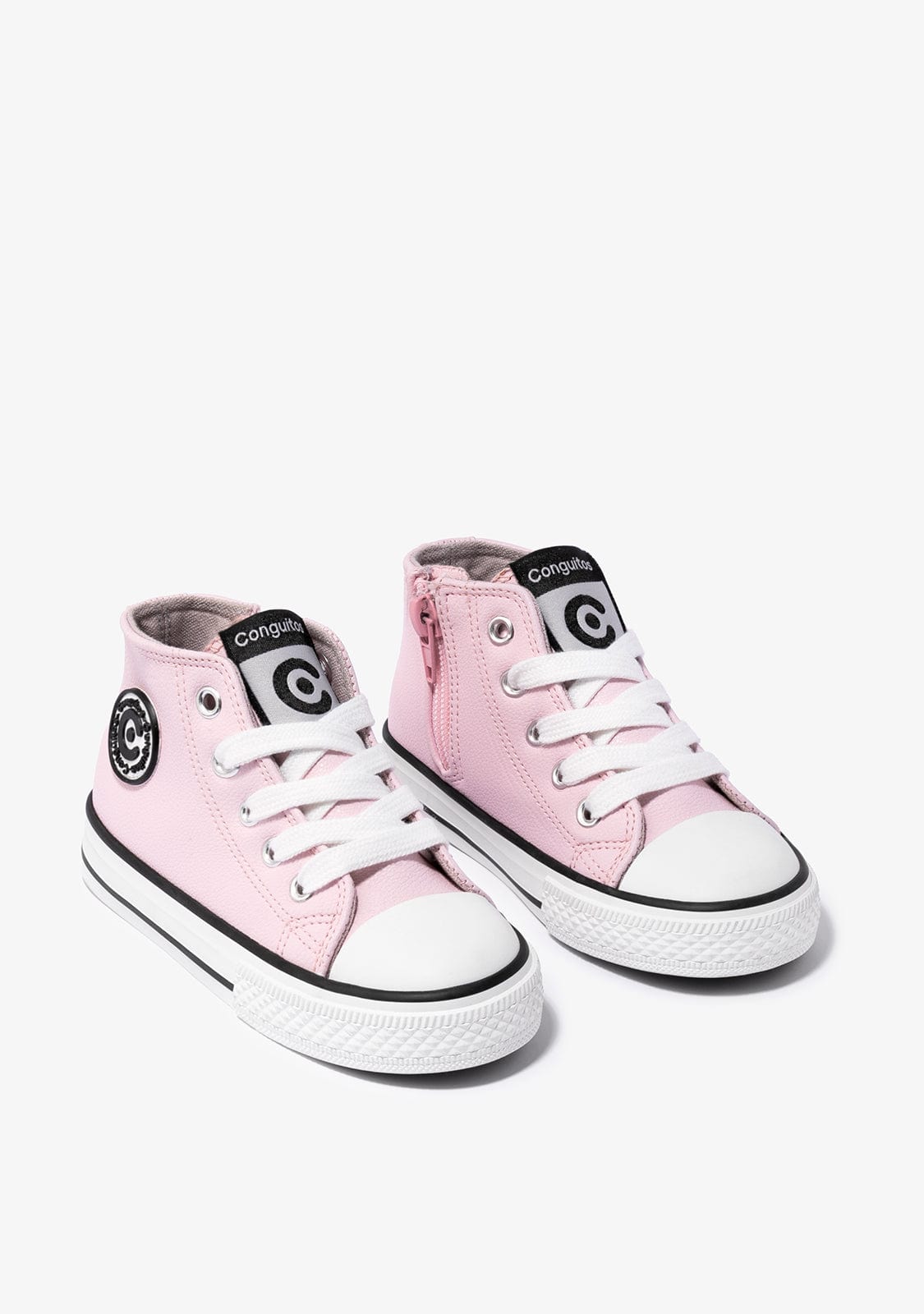 CONGUITOS Shoes Girl's Pink Logo Hi-Top Sneakers Napa
