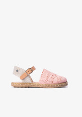 Conguitos Shoes Girl's Pink Macrame Espadrilles