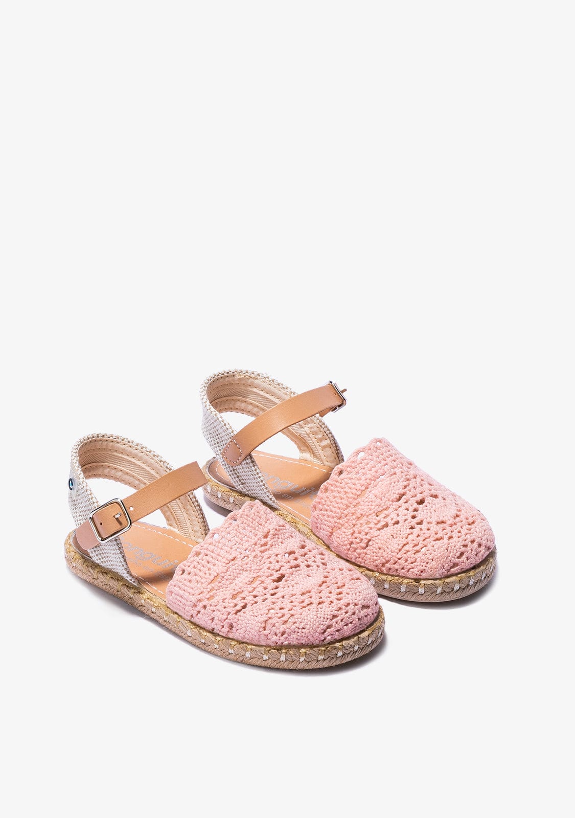 Conguitos Shoes Girl's Pink Macrame Espadrilles