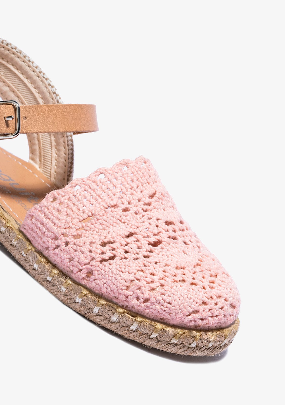 Conguitos Shoes Girl's Pink Macrame Espadrilles