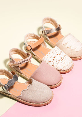 Conguitos Shoes Girl's Pink Macrame Espadrilles