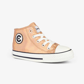 CONGUITOS Shoes Girl's Pink Metallic Hi-Top Sneakers