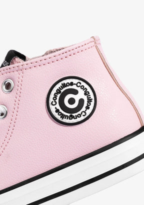 CONGUITOS Shoes Girl's Pink Napa Hi-Top Sneakers