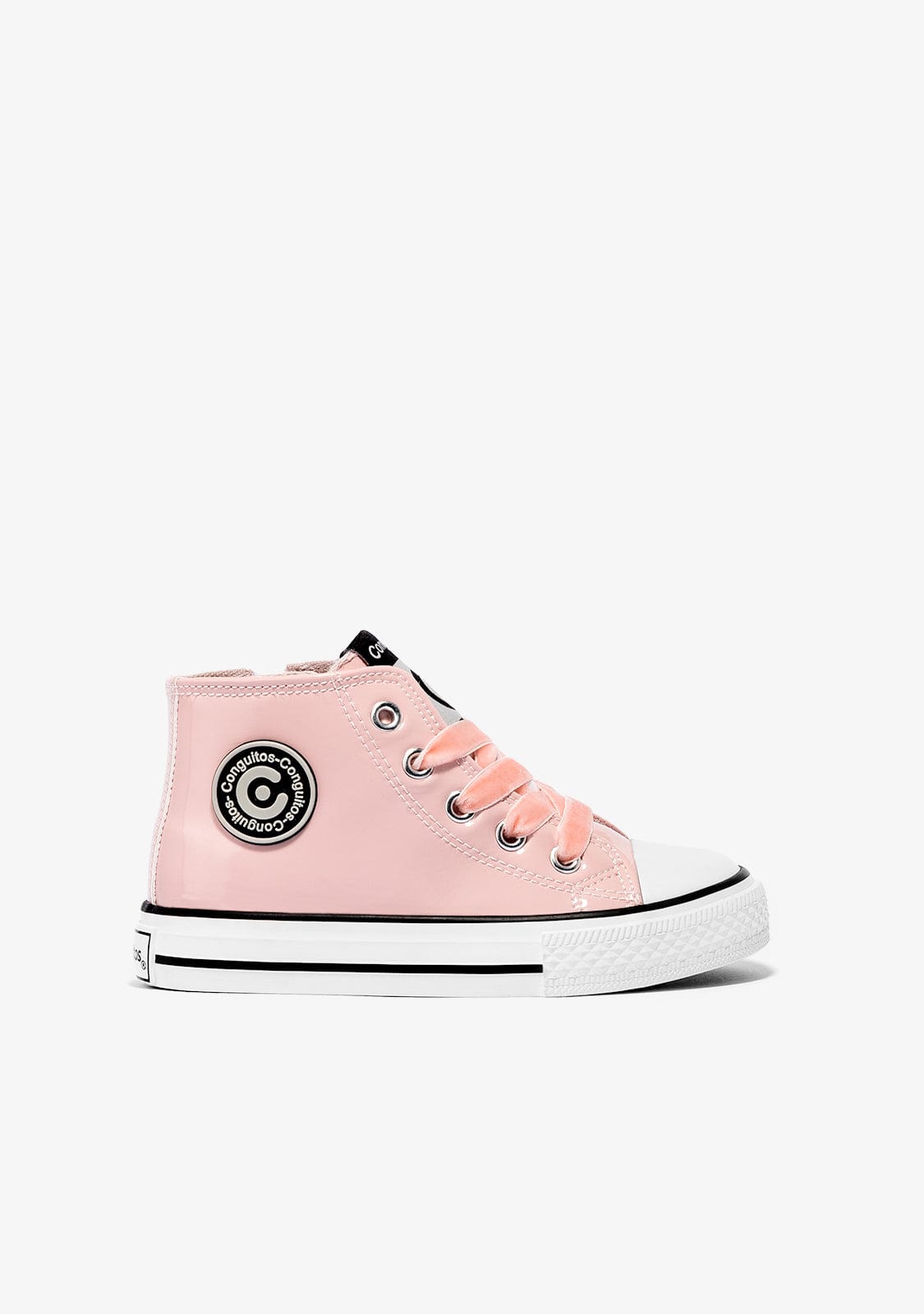 CONGUITOS Shoes Girl's Pink Patent High-Top Sneakers