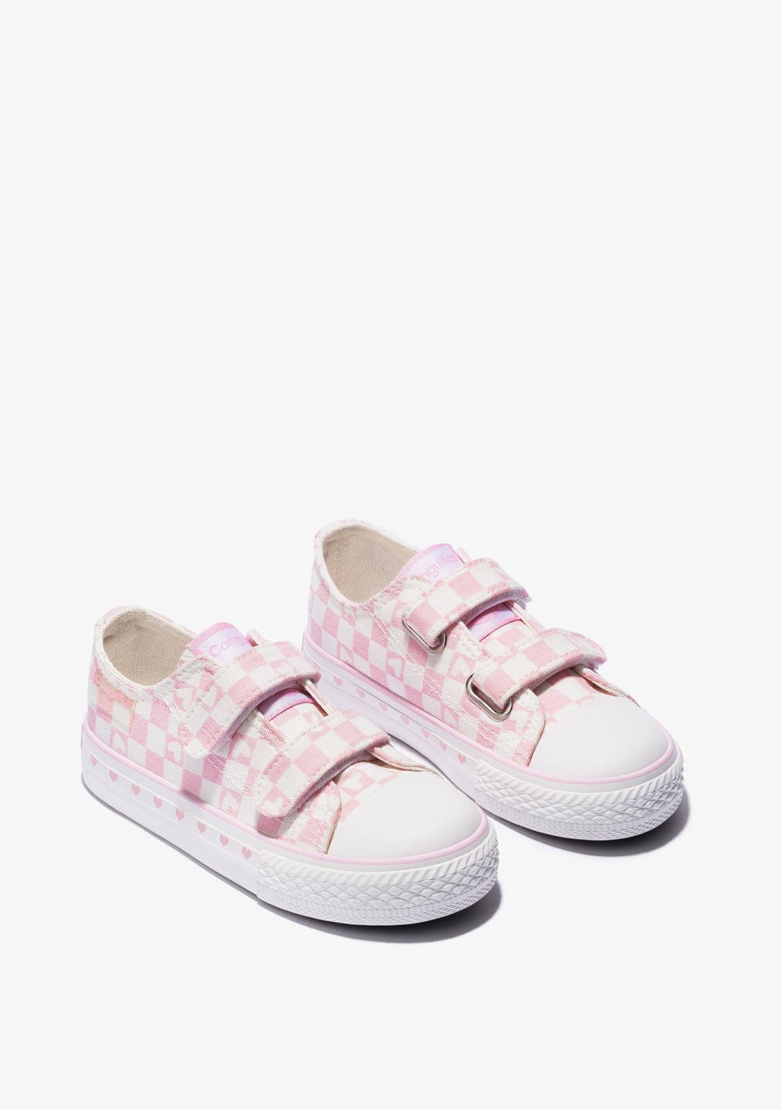 CONGUITOS Shoes Girl's Pink Squares Sneakers Canvas