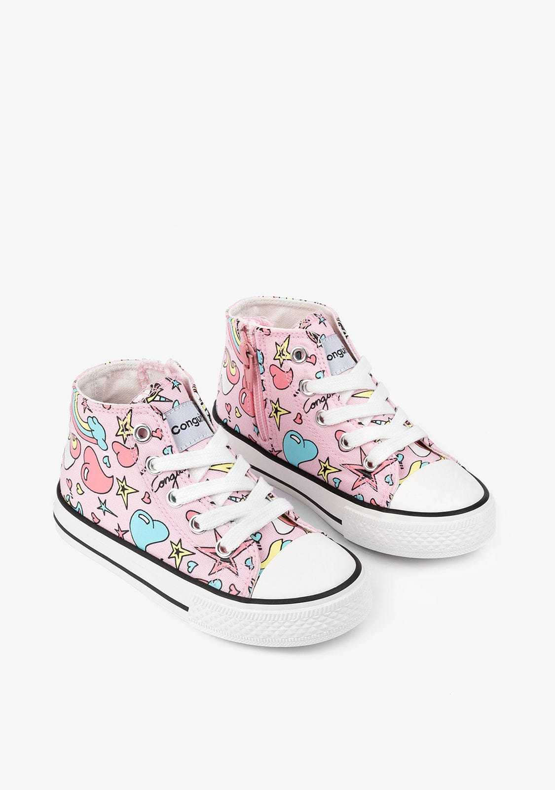 CONGUITOS Shoes Girl's Pink Unicorn Hi-Top Sneakers